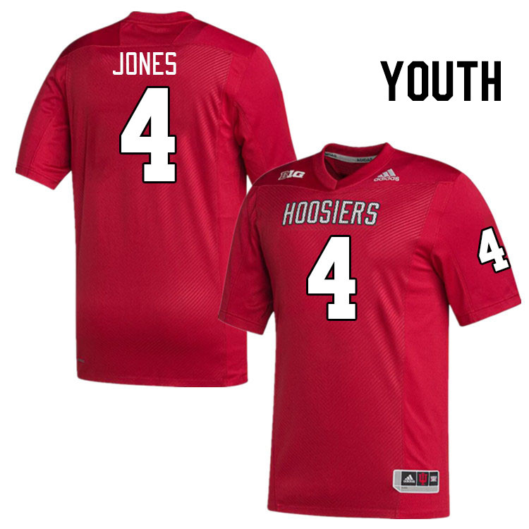 Youth #4 Anthony Jones Indiana Hoosiers College Football Jerseys Stitched Sale-Red